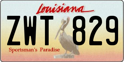 LA license plate ZWT829