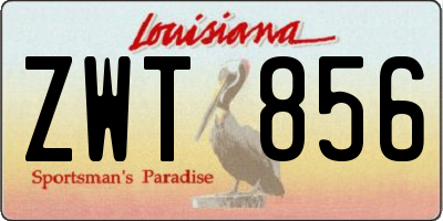 LA license plate ZWT856