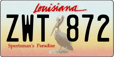 LA license plate ZWT872