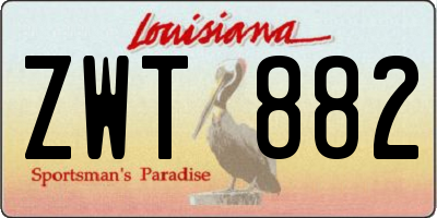 LA license plate ZWT882