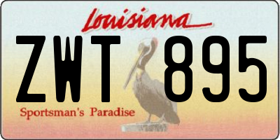 LA license plate ZWT895