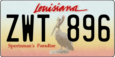 LA license plate ZWT896