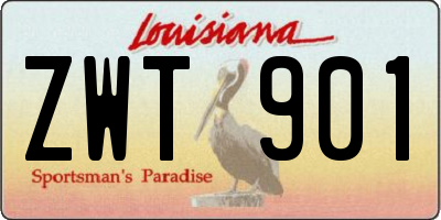 LA license plate ZWT901