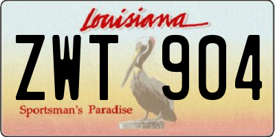 LA license plate ZWT904