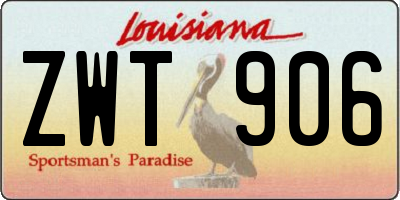 LA license plate ZWT906