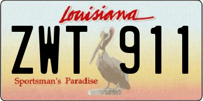 LA license plate ZWT911
