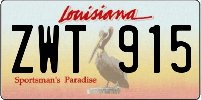 LA license plate ZWT915