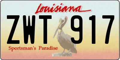 LA license plate ZWT917