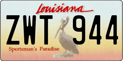 LA license plate ZWT944