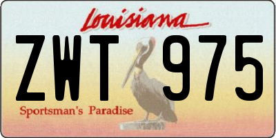 LA license plate ZWT975