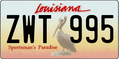 LA license plate ZWT995