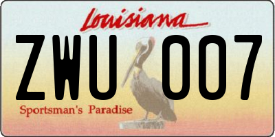 LA license plate ZWU007