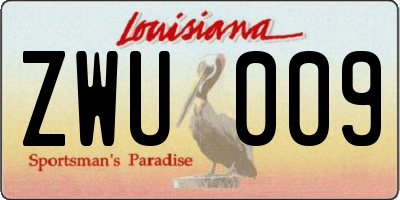 LA license plate ZWU009