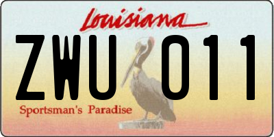 LA license plate ZWU011