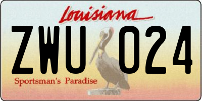 LA license plate ZWU024