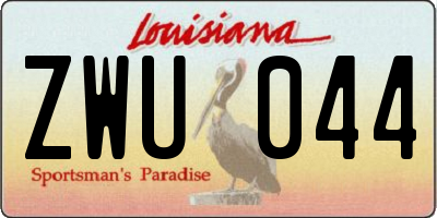 LA license plate ZWU044