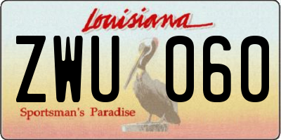 LA license plate ZWU060