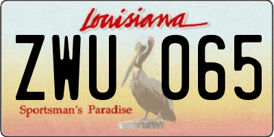LA license plate ZWU065