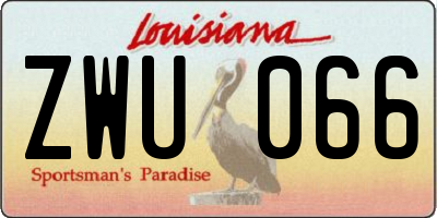 LA license plate ZWU066