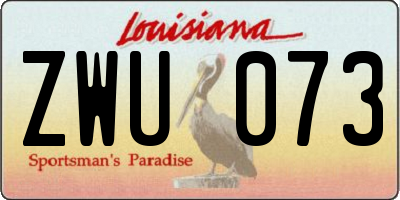 LA license plate ZWU073
