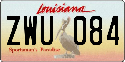 LA license plate ZWU084