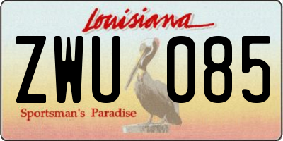 LA license plate ZWU085