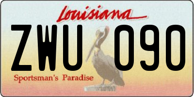 LA license plate ZWU090