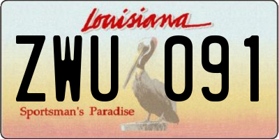 LA license plate ZWU091
