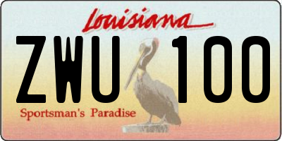 LA license plate ZWU100