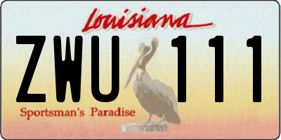 LA license plate ZWU111