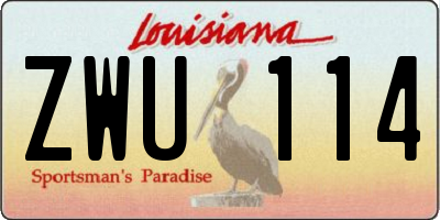 LA license plate ZWU114