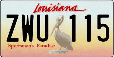 LA license plate ZWU115