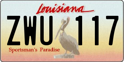 LA license plate ZWU117