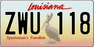 LA license plate ZWU118