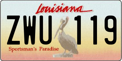 LA license plate ZWU119