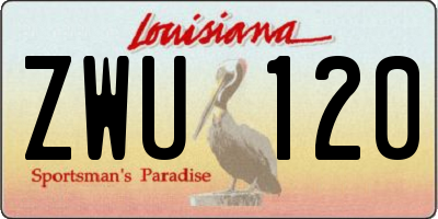 LA license plate ZWU120