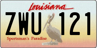 LA license plate ZWU121