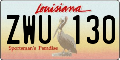 LA license plate ZWU130