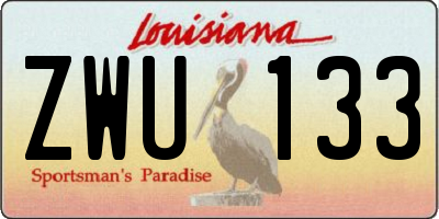 LA license plate ZWU133