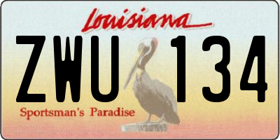 LA license plate ZWU134