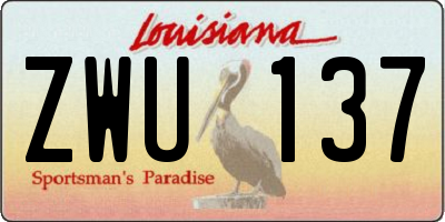 LA license plate ZWU137