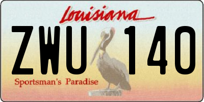 LA license plate ZWU140