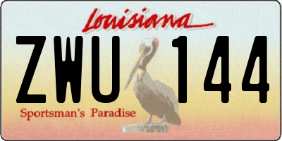 LA license plate ZWU144