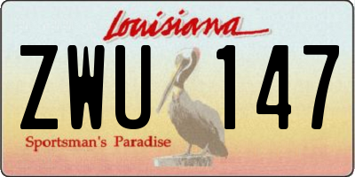 LA license plate ZWU147