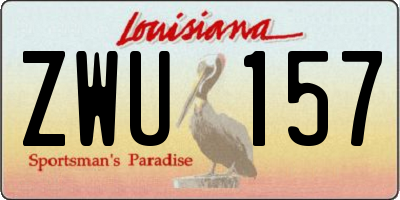 LA license plate ZWU157