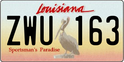 LA license plate ZWU163