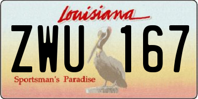LA license plate ZWU167