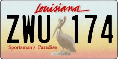 LA license plate ZWU174