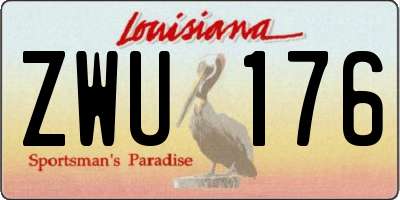 LA license plate ZWU176