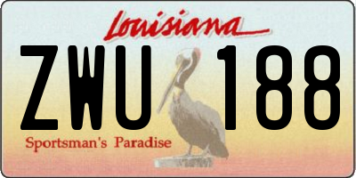 LA license plate ZWU188